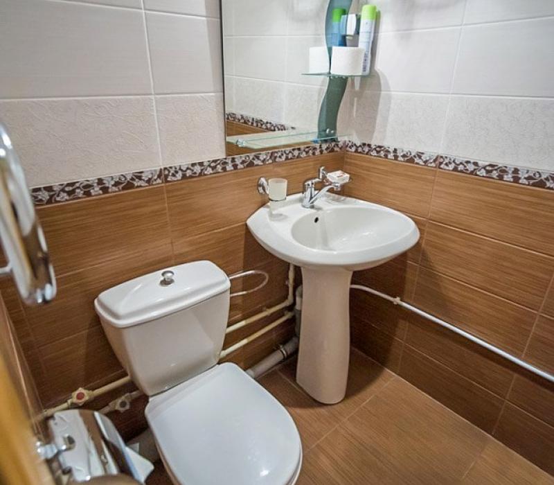 Ванная комната 1 местного 1 комнатного 1 категории Комфорта в санатории Зори Ставрополья. Пятигорск