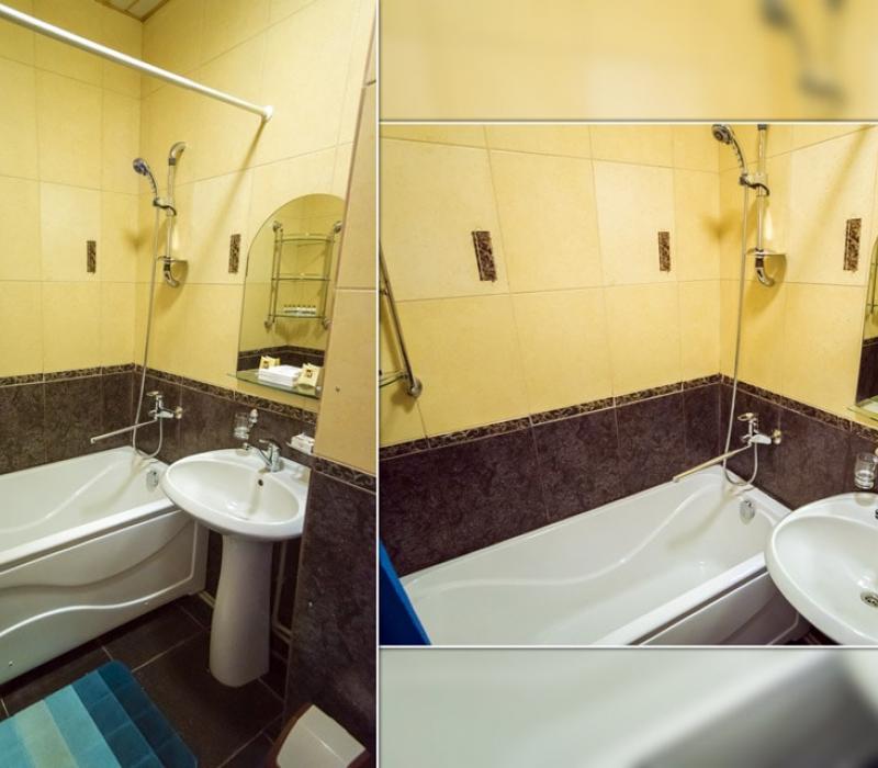 Ванная комната в 2 местном 2 комнатном 1 категории санатория Зори Ставрополья в Пятигорске