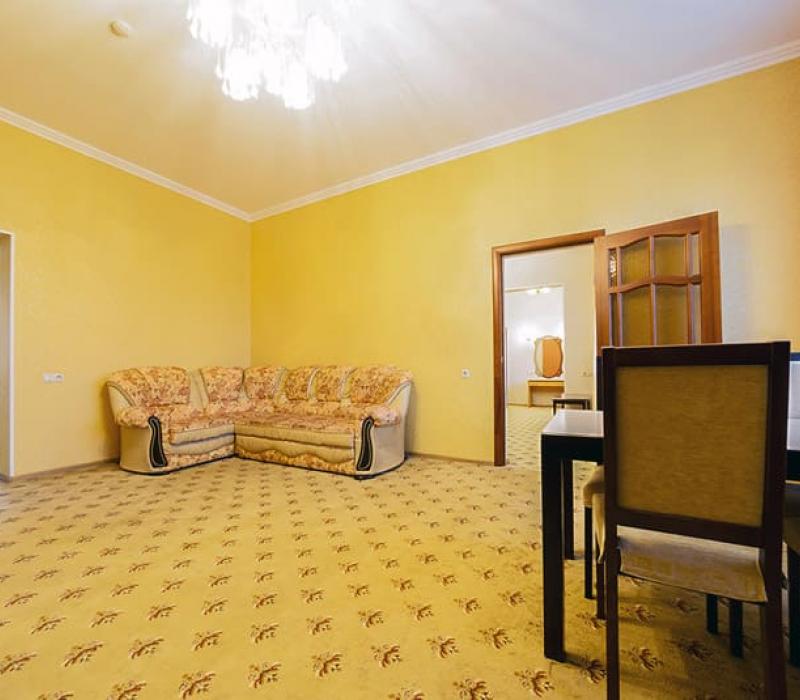 Общий вид гостиной номера 4 местные 4 комнатные Апартаменты санатория Кавказ. Кисловодск